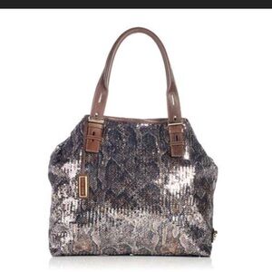 Jimmy Choo Sequin Leather Shoulder Bag